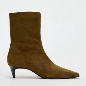 Zara Olive Green/Brown Ankle Boots